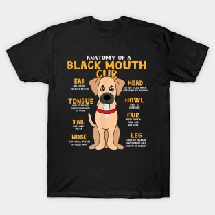 Black Mouth Cur Anatomy  Dog Mom Dad Cute T-Shirt